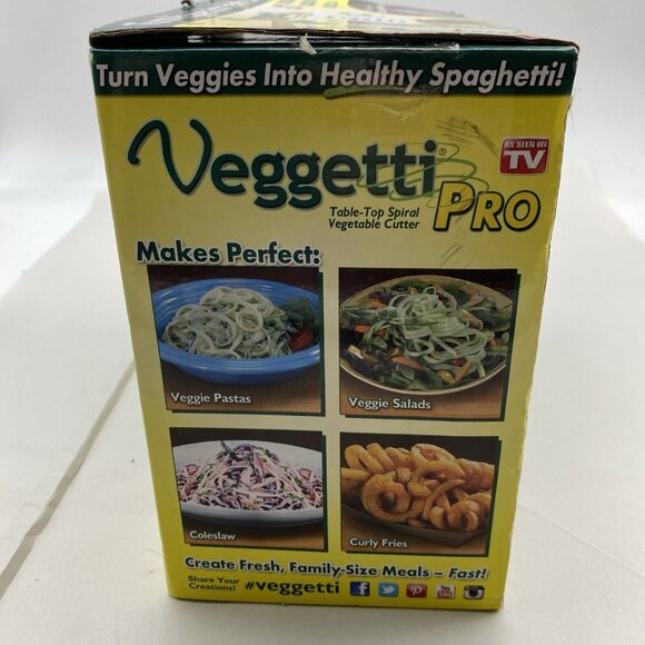 Veggetti Pro Table Top Spiralizer Spiral Vegetable Fruit Slicer Cutter 3 Blades - Picture 12 of 16